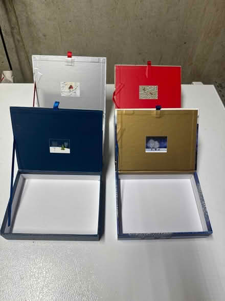 Photo of free Cardboard note card boxes (Kehrs Mill Road& Strecker) #1