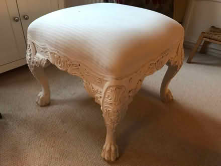Photo of free Shabby chic wooden, cushioned stool (Penarth) #1
