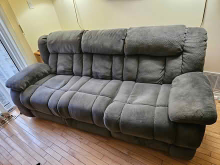Photo of free Recliner couch - blue gray (Britannia & Winston Churchill) #3