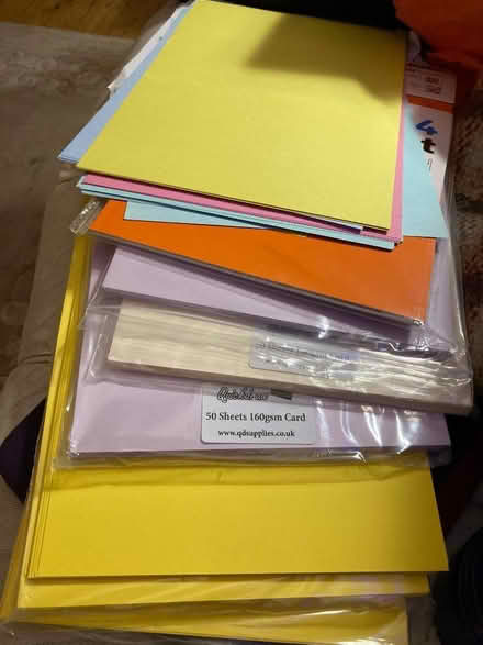 Photo of free A4 craft card, several packs, various colours (as job lot) (Whiteshill GL6) #1