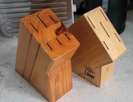 Photo of free Two empty wooden knife blocks (Stroud GL10) #1