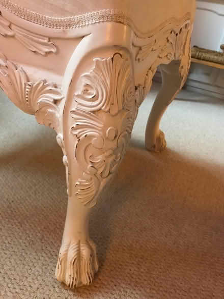 Photo of free Shabby chic wooden, cushioned stool (Penarth) #2