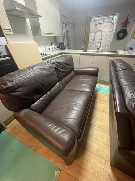 Photo of free Leather sofas (Goldsithney) #3
