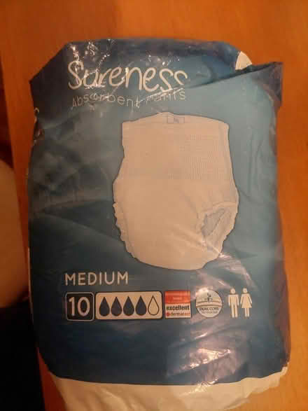 Photo of free Sureness absorbent pants Size medium adult (West Drayton UB7) #1