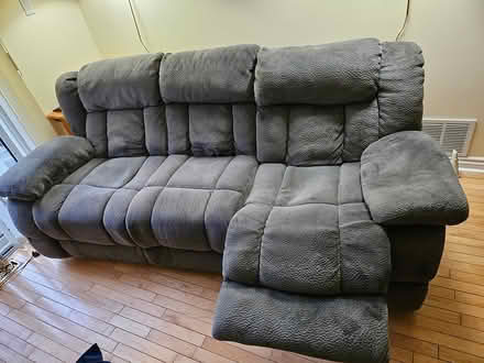 Photo of free Recliner couch - blue gray (Britannia & Winston Churchill) #1