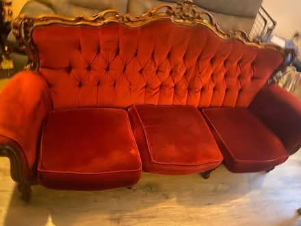 Photo of free Red Antique Sofa & Armchair (Edmonton Green) #2