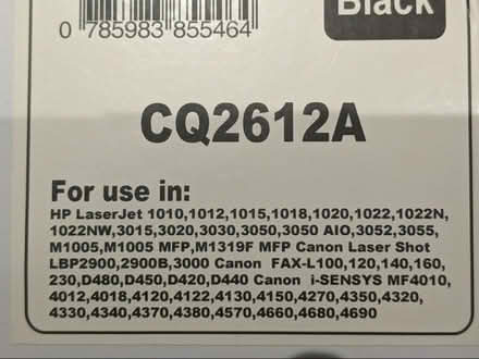 Photo of free Toner cartridge CQ2612A for some HP or Canon printers (Fulwood S10) #3