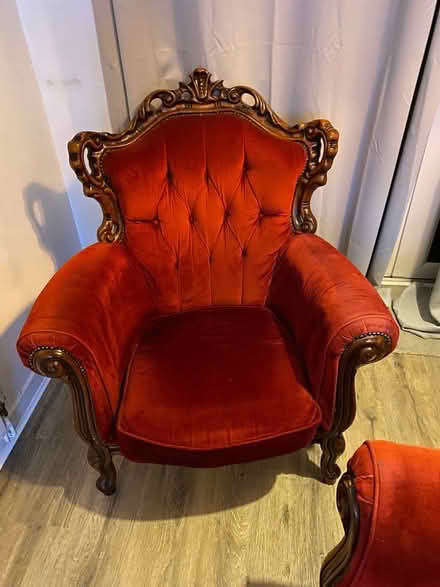 Photo of free Red Antique Sofa & Armchair (Edmonton Green) #4