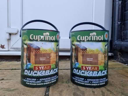 Photo of free Two 5l tins of Harvest Brown Cuprinol fence paint (Upper Radley OX14) #1