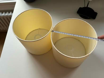 Photo of free 2x 19cm cream lampshades (Brentford TW8) #1