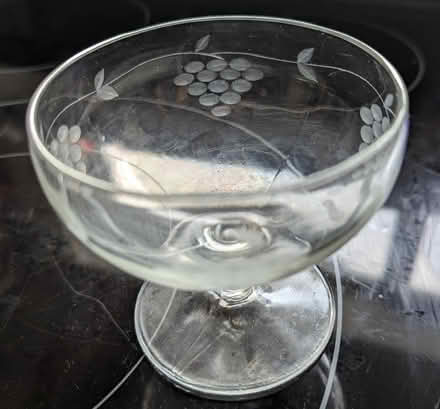 Photo of free set of 10 etched sorbet dishes (North City part of Shoreline) #1