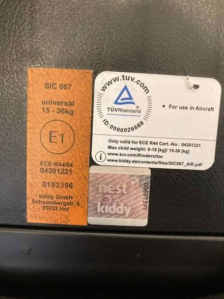Photo of free Car Seat: Kiddy Guardian Pro (Shap CA10) #2