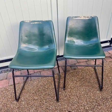 Photo of free Green Faux Leather Dining Chairs (B91 2 Solihull Central) #1