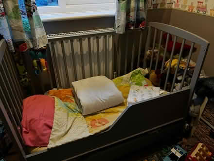 Photo of free Cot with bedding and mattress (Cheltenham) #1