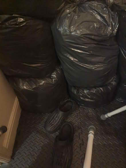 Photo of free 7 black bags of mostly ladies clothes. Most with tags. (Rowditch DE22) #1