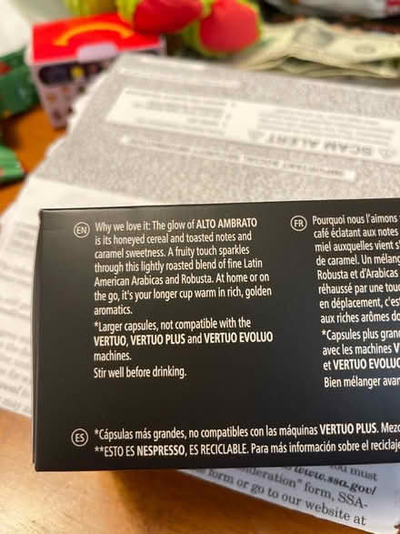 Photo of free Nespresso Alto size vertuo capsule (Westminster off rt 27) #3