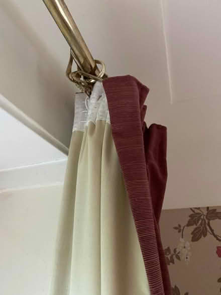Photo of free Burgundy Curtains and Metal Pole 210cm L / 320cm W (Noctorum CH43) #2