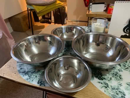 Photo of free 4 Stainless steel mixing bowls (Edinburgh, Broughton, EH3) #3