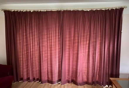 Photo of free Burgundy Curtains and Metal Pole 210cm L / 320cm W (Noctorum CH43) #4