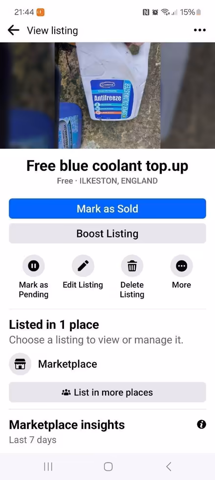 Photo of free Comma blue antifreeze also have radiator fluid (Cotmanhay DE7) #1
