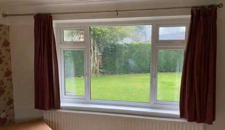 Photo of free Burgundy Curtains and Metal Pole 155cm L / 270cm W (Noctorum CH43) #3