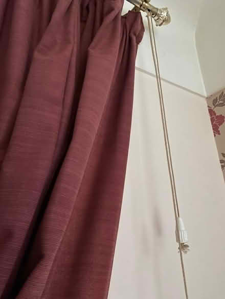 Photo of free Burgundy Curtains and Metal Pole 210cm L / 320cm W (Noctorum CH43) #3