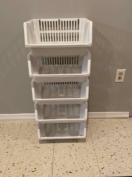 Photo of free 5 tier white plastic bins (Collegeville) #1