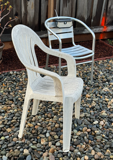 Photo of free Outdoor Furniture Two White Chairs (Fair Oaks x Tasman) #1