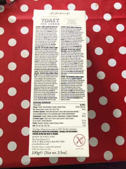 Photo of free Gluten free toasts for cheese (Cripps Corner Rd TN32) #2
