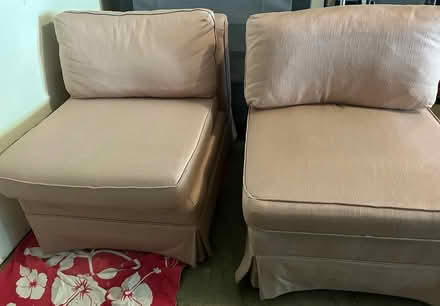 Photo of free Two pink slipper chairs (Ashcroft / Charlottesville) #1