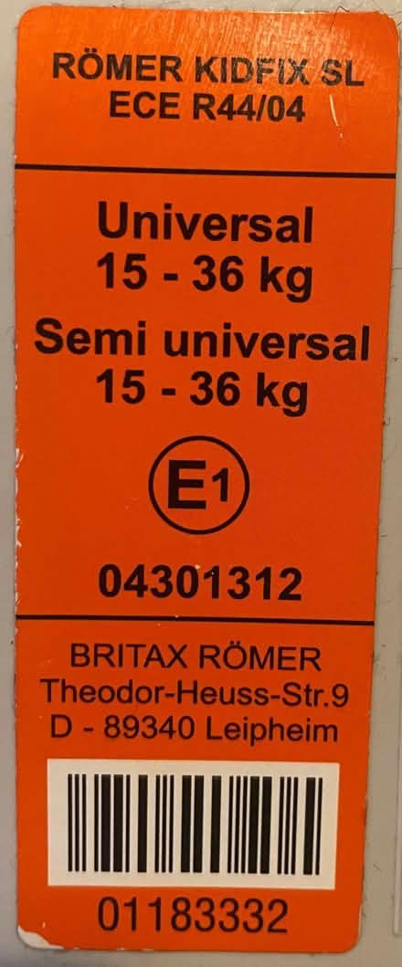 Photo of free Car seat Britax Romer isofix 15-36kg (Spital CH62) #3