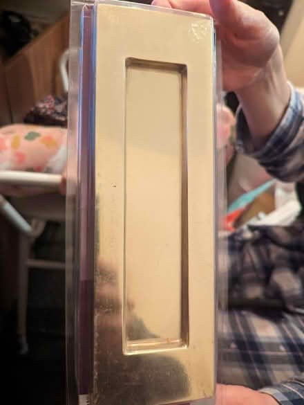 Photo of free Two brass letter boxes and brass plated door handles new (Rowditch DE22) #3