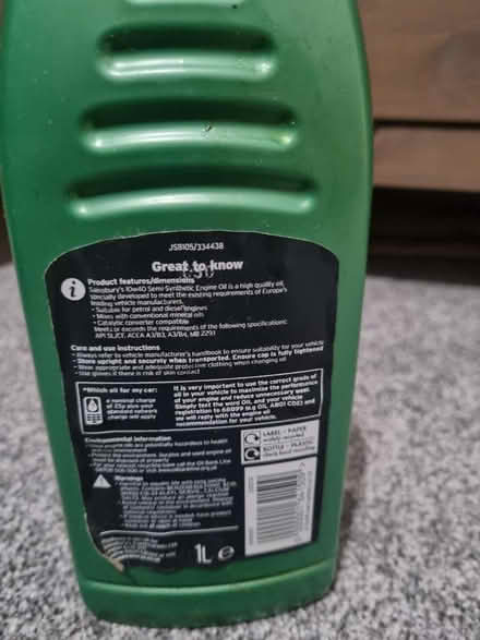 Photo of free Car engine oil (Milton PO4) #2