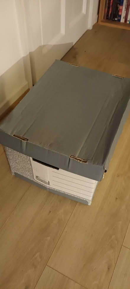 Photo of free Filing box with hanging files (Cogges OX28) #1
