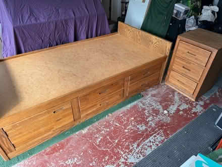 Photo of free Oak Single Bed with Nightstand (Hull & El Camino) #2