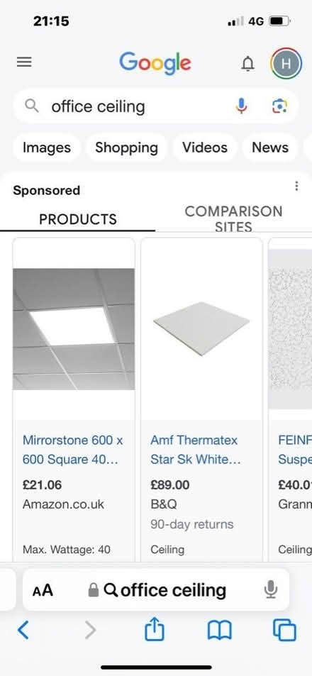 Photo of free ceiling tiles, aluminium grids (Biggin hill) #1