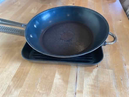 Photo of free Cast iron grill and a frying pan (NE40) #3