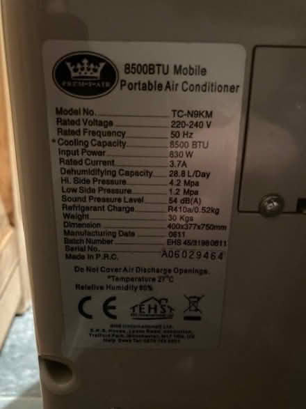 Photo of free Prem-I-Air portable air conditioning unit (Stathe TA7) #2