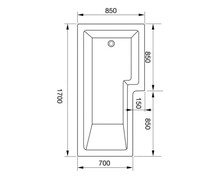 Photo of free L-Shaped Shower Bath, right handed (GU52) #2