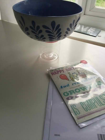 Photo of Dish with blue fern leaves (TW14) #1