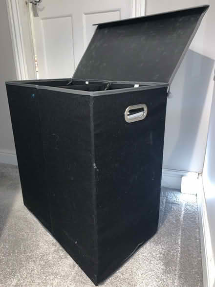 Photo of free Black Two Section Laundry Basket (Stockport) #1