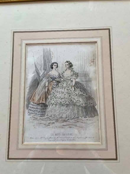 Photo of free 19th century fashion plate, in frame (Talbot Village BH10) #3
