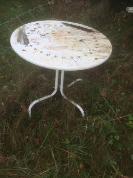Photo of free Metal patio table (B61 Bournheath) #1