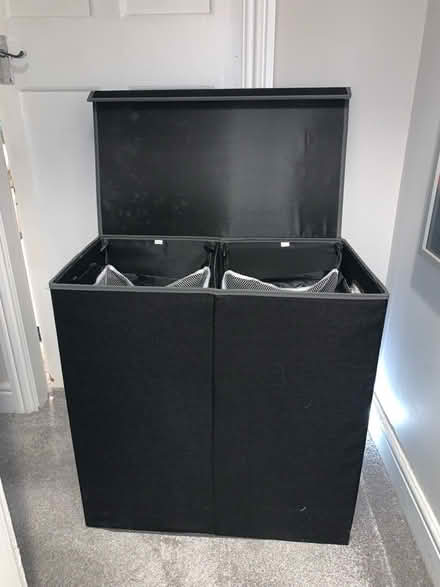 Photo of free Black Two Section Laundry Basket (Stockport) #3