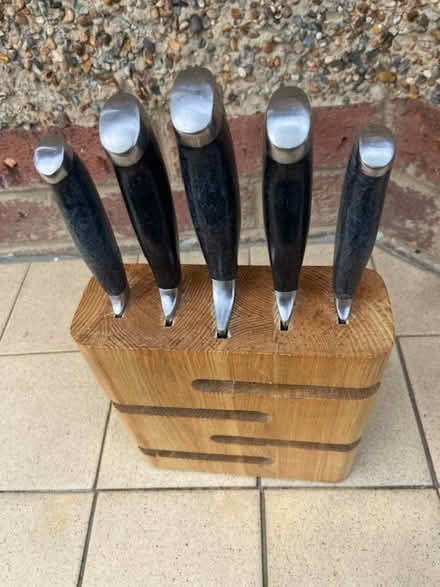 Photo of free 5 Kitchen Knives (and block) (Silverknowes EH4) #2