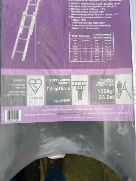 Photo of free 3 Section Loft Ladder (Leyland PR26) #4
