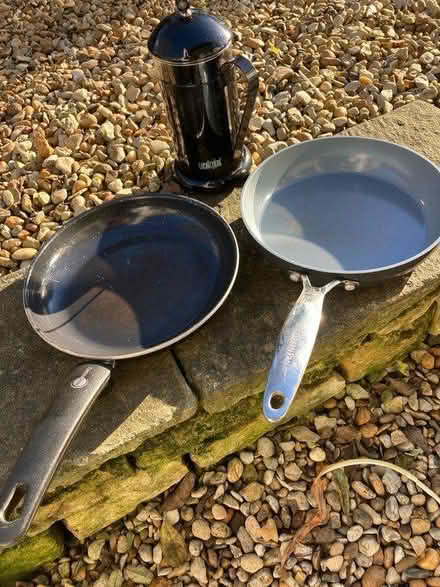 Photo of free Two frying pans and cafetière (Uley) #4