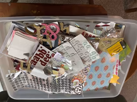 Photo of free Bin of scrapbooking supplies (Whitehouse Station) #1