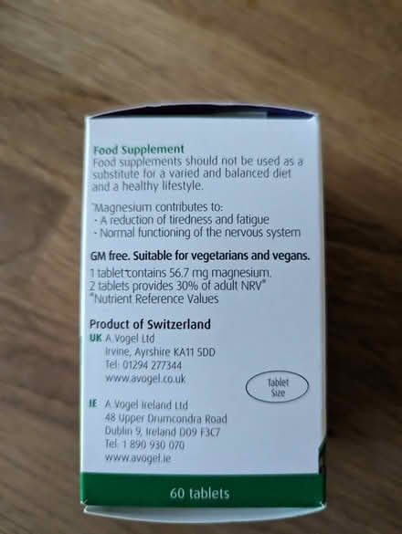 Photo of free A.Vogel menopause support nutritional supplements (Cranbourne RG21) #4