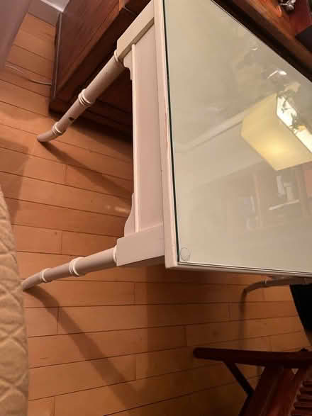 Photo of free Wood desk with glass top (Upper West Side) #3
